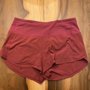 Lululemon high waisted speed up short size 8